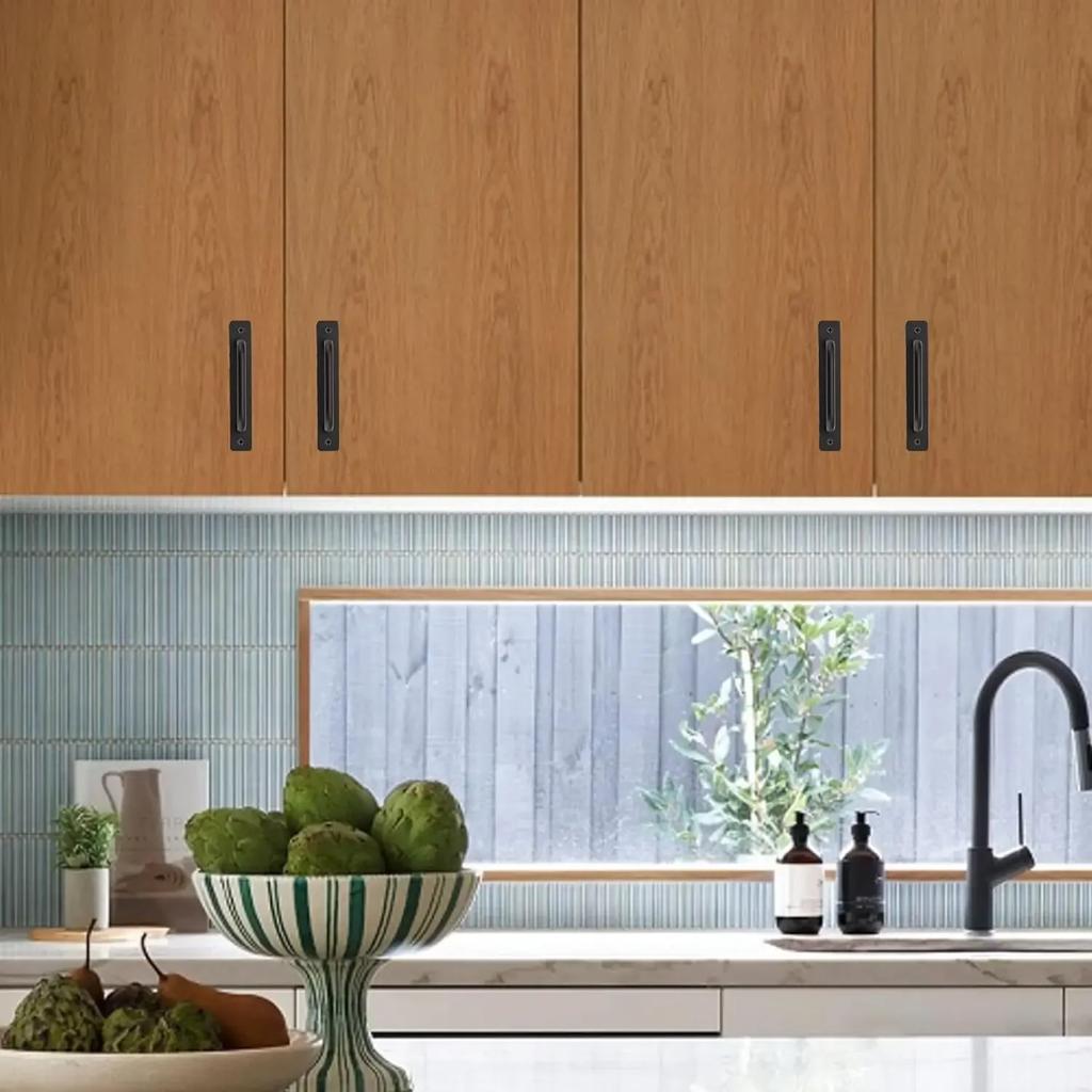 2pcs simple and fashionable door handles, sliding door handles, black cabinet door handles, ergonomic design