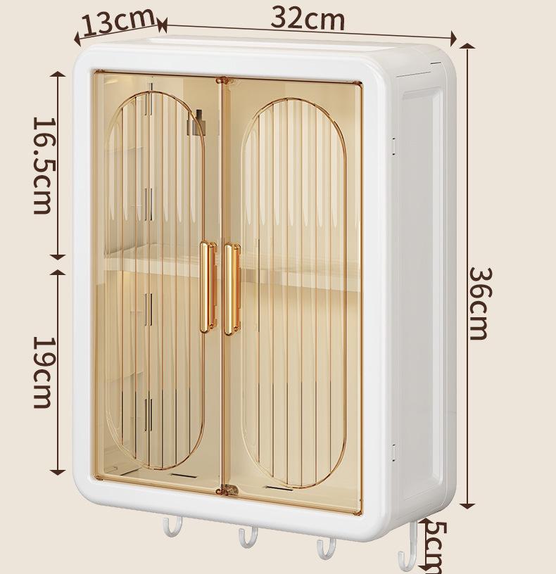Wall-Mounted No-Drill Moisture-Proof Storage Box; Magnetic Dust-Proof Design for Bathroom and Kitchen Spice Organization.