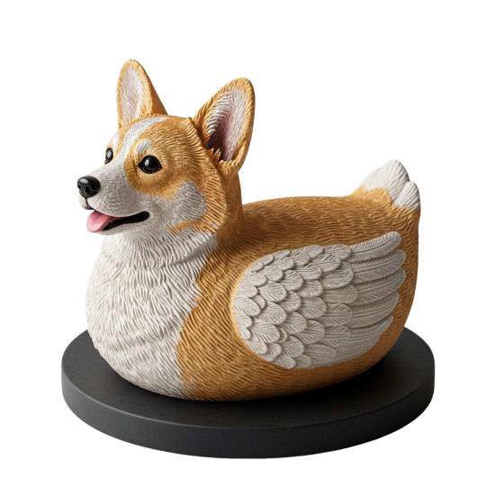Dog Duck Figurine French Bulldog Corgi Samoyed Dobermann Border Collie Statue Sculpture Home Office Decoration Ornament