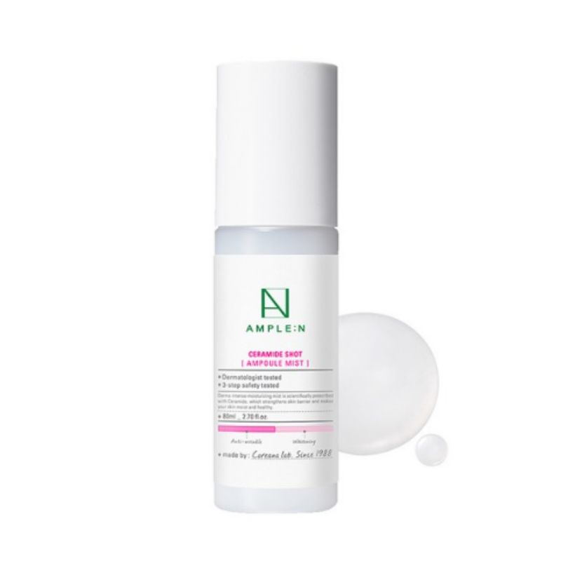 AMPLE:N Ceramide Shot Ampoule Mist 80ml – Barrier Repair Hydrating Face Mist for Dry & Sensitive Skin