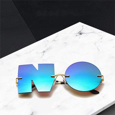 Vintage Randlose Spiegel Sonnenbrille Damen Mode Einzigartig KEIN Buchstabe Brillen Herren Punk Brille Schattierungen UV400