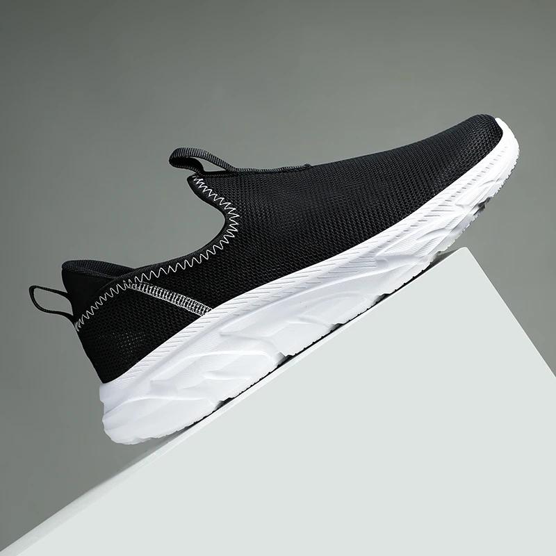 MAEDEF Summer Men Casual Shoes Hollow Mesh Sneakers Men Trendy Lightweight Gym Shoes Slip on Breathable Mens Trainers Loafer Men