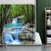 Waterproof Shower Curtain Modern 3D Printing Forest Shower Curtain Natural Landscape Bath Curtain With Hooks For Bathroom