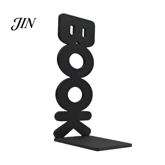 Modern Book Storage Ornaments 3D Printed BOOK Letter Bookend, Minimalist Creative Support Stand, Thickened Anti-Slip Non-slip End Baffle, Space-Saving чёрный