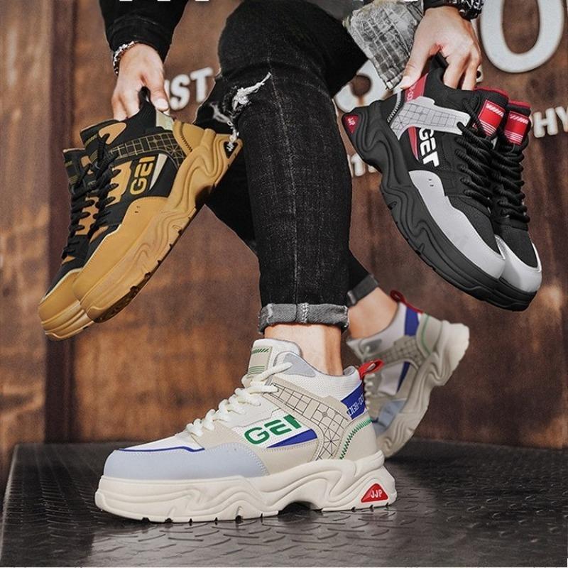 Fashion 2025 Autumn Men's High Top Fashion Versatile Thick Sole Short Boots British Style Comfortable Non Slip Casual Chunky Ankle Boots