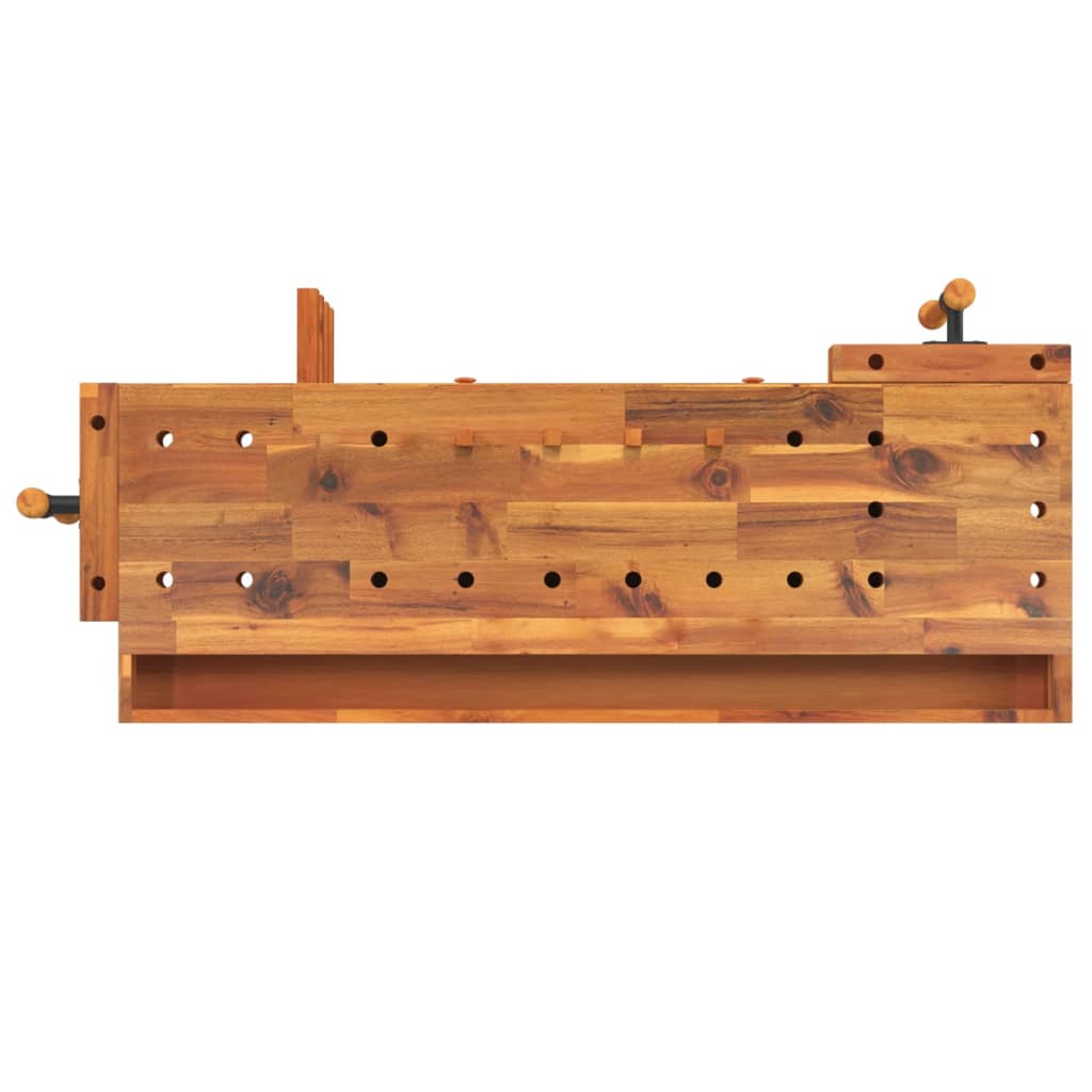 Vidaxl Banco da Lavoro con Cassetti e Morsa, 124x52x83 cm, Acero