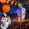 124 pcs Halloween Balloon Black Skull Pumpkin Bat Sticker Birthday Decoration Scene Arrangement Arch Balloon Set