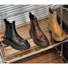 Fashion Trend for Spring and Autumn New Style Retro Shoes High Quality Leather Sleeves Wear-resistant Luxury Boots with Thick Soles