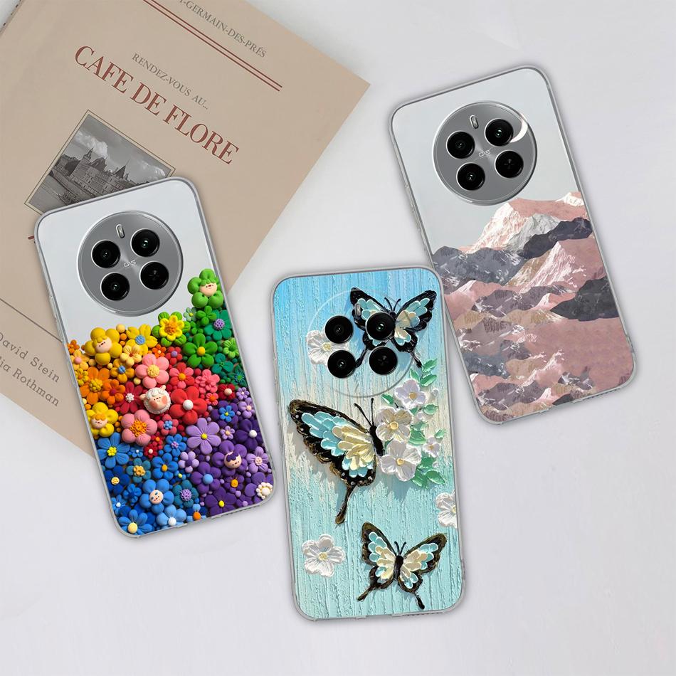 For Oppo Realme 12 Pro Plus Case For Realme12 4G 5G Phone Cover Cute Anime Transparent Soft Slim Protective Bumper Funda Coque
