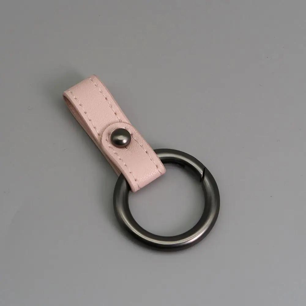 PU Leather Key Rings Zinc Alloy Ring Super Lightweight Cowhide Keychain Multi-purpose Man Car Keychain Outdoor Tool