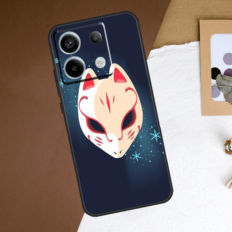 Japanese Kitsune Fox Mask Case For Redmi Note 13 Pro Plus 9 10 11 12 Pro 9S 10S 11S 12S Cover For Redmi 12 C 10C 13C