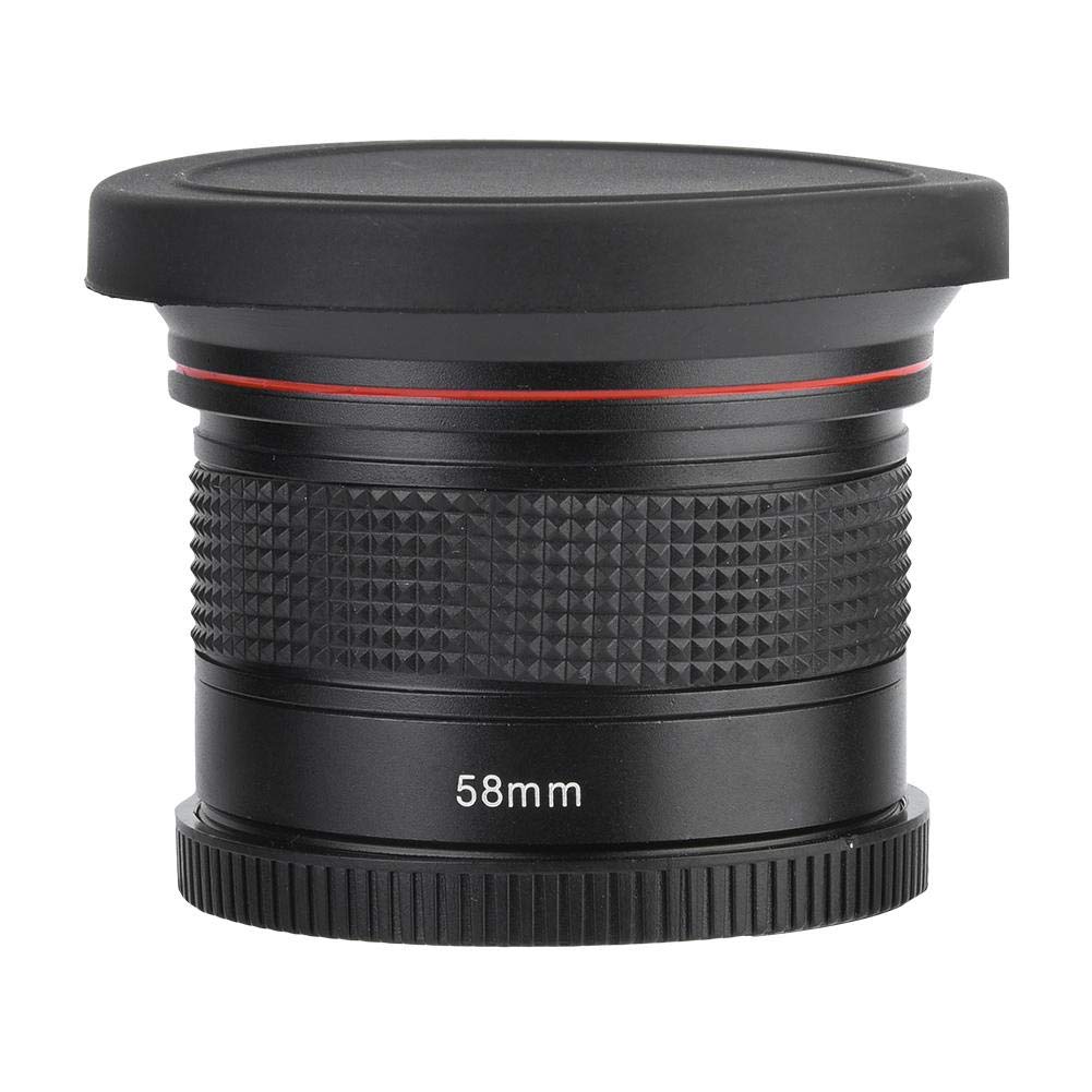 Hakeeta 58mm 0,35X Fish-Eye-Objektiv, Super-Weitwinkelobjektiv für digitale Spiegelreflexkameras, Schwarz