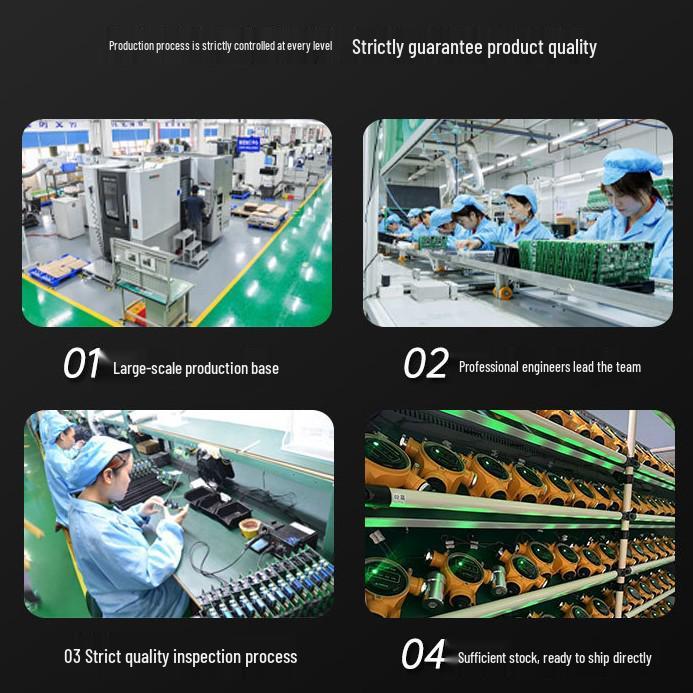 Explosion-Proof Industrial Gas Detector for Toxic Gases, Oxygen, and Carbon Dioxide; Sound and Light Alarm Included