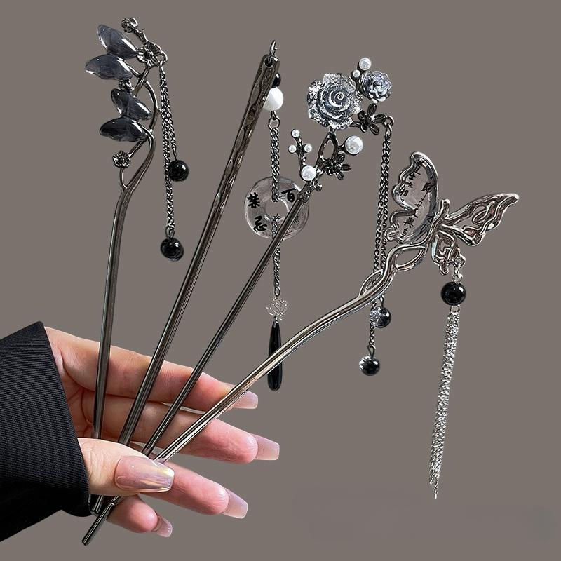 Ancient Chinese Style Elegant Butterfly Tassel Hair Stick for Women Girls Classical Hairpin Chinese Hair Accessories Jewelry