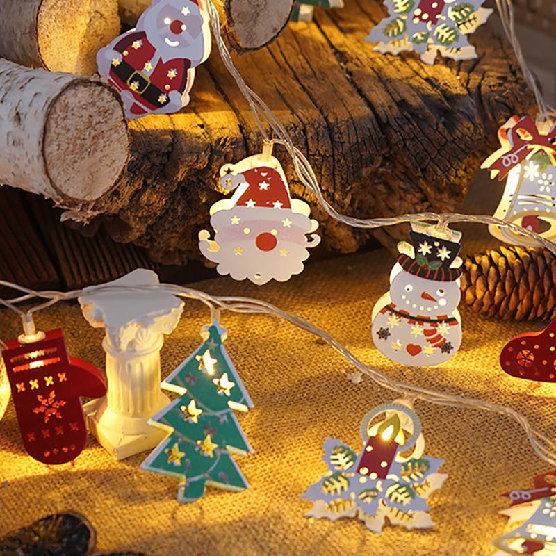 Christmas Deer Snowflake Led String Lights Battery Powered Fairy Lights Xmas Tree Ornament Decoration 2025 Navidad Gift New Year