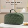 Women's Luxury Quilted Cosmetic Bag, Large Capacity Makeup Organizer, Travel Toiletry Storage Pouch with Handle