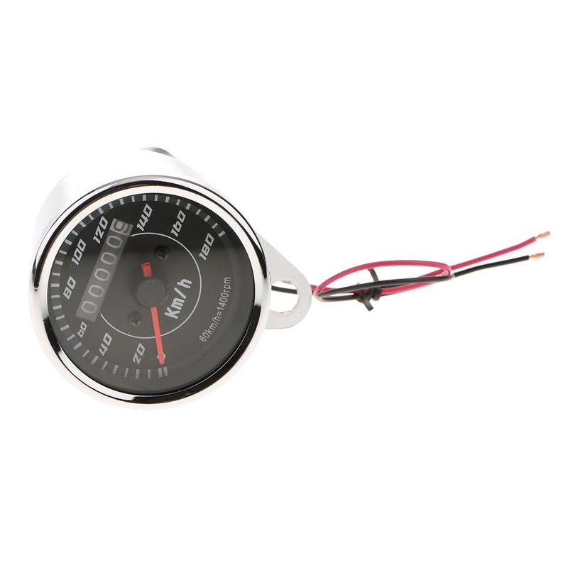 LED Night Light Universal Motorcycle Speedometer Odometer Tachometer Gauge Chrome Meter for Motorcycle Speed Tracking