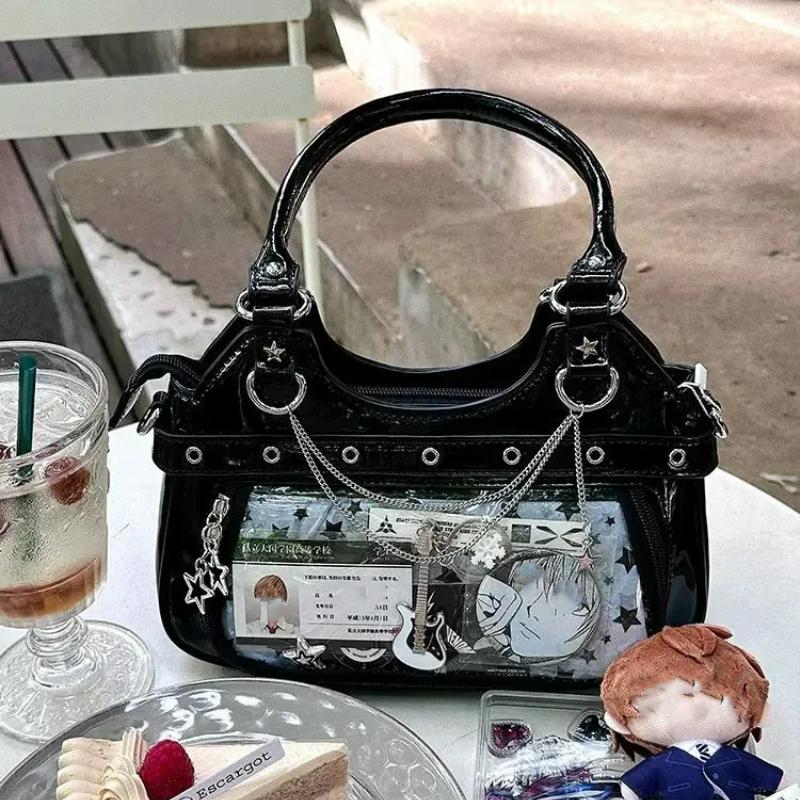 Daily Using Bolsos Mujer Transparent Y2K Ulzzang Ita Bag Chain Crossbady Shoulder Bags Patchwork Star Bolsa Belt Buckle Bolsas