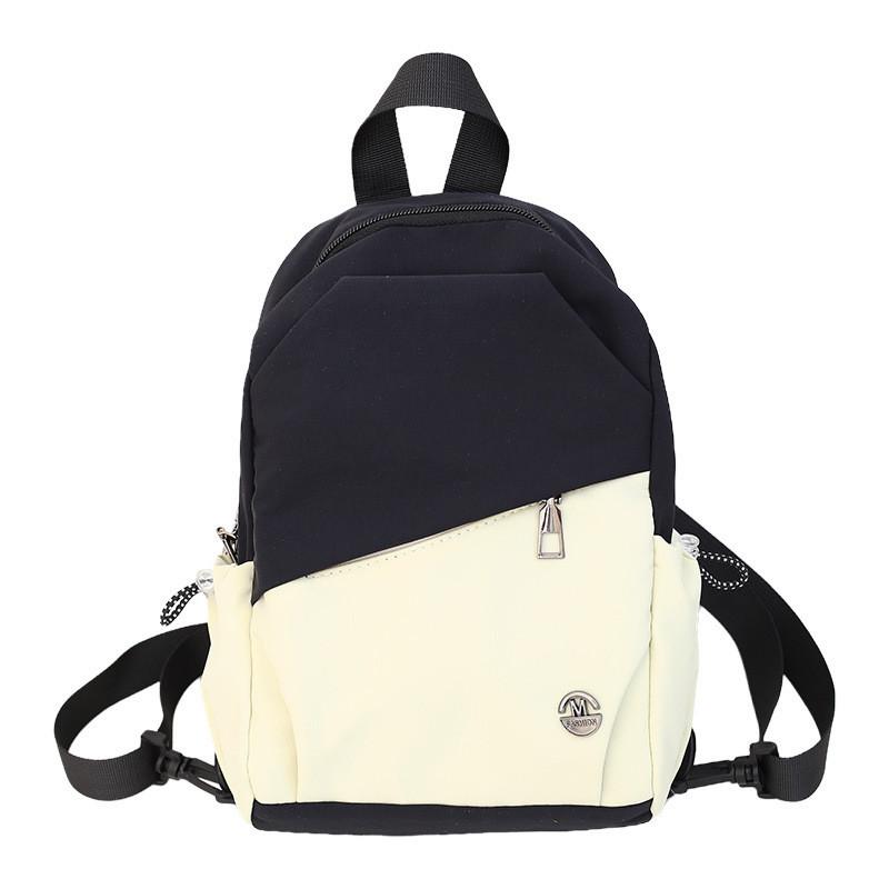 Simple Blocking Color Designed Neutral Casual Backpack For Outings Daily