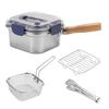 With Basket Multifunctional Deep Fryer Large Capacity Stainless Steel Frying Pan  Household Use