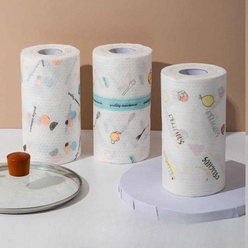 Küchentuch Einweg-Geschirrtücher verlieren keine Haare Geschirrtücher kleben nicht an Öl Küchenpapier Nass- und Trockengebrauch Lazy Rag