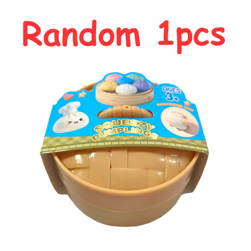 Simulation Dumpling Squishy Anti Stress For Children Adults Stress-Relieving Toy Colorful Glitter Squeezable Toys