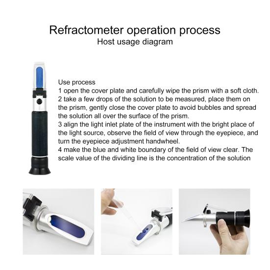0-50% profesionální medový refraktometr Vysoce přesná kalibrační funkce Pohodlné uchopení Měřič koncentrace mléka
