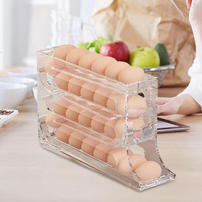 Refrigerator Egg Storage Box Automatic Scrolling Kitchen Egg Organizer Holder Egg Box Large Capacity Dedicated Egg Rolling Rack