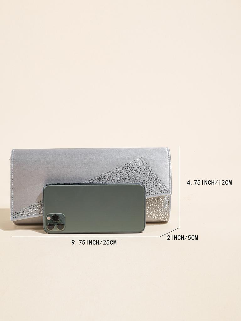 Women's Satin Rhinestone Clutch Evening Bags Sparkle Glitter Shiny Purse Handbag for Party Wedding Prom