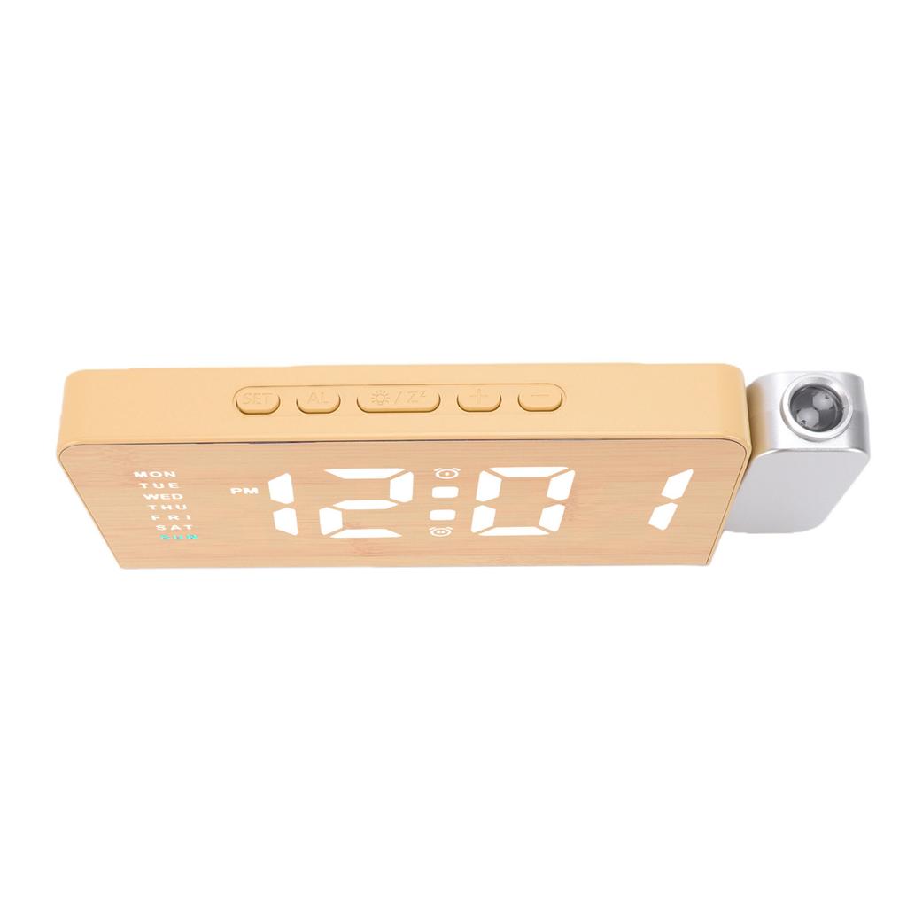 Projection Alarm Clock 3 Level Brightness LED Digital Clock with 180 degrees Rotatable Projector USB Charger for