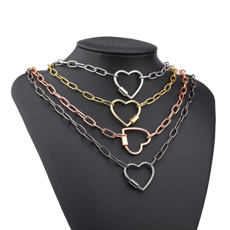 Sturdy Alloy Heart Shaped Keychain Clip Dog Chain Buckle Jewelry Making Supply For Bags Purses DIY Jewelry Accessories