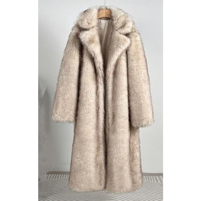 Jakke i imitert pels forlenget damejakke i imitert revepels tofarget kåpe varm vinterpels