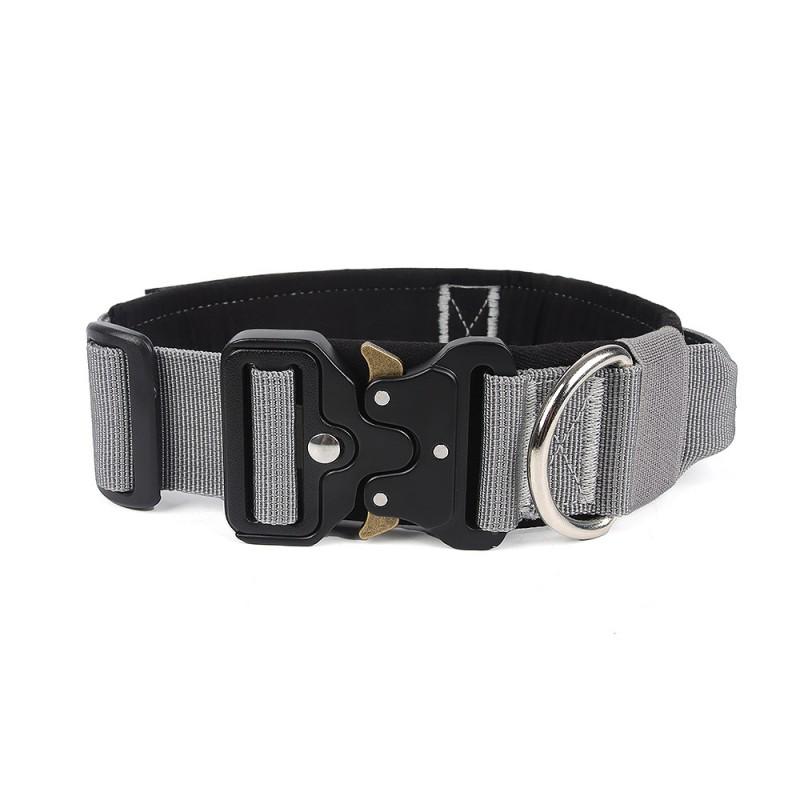 Heavy Duty Dog Collar Medium To Large Breeds Anti-Pull Tactical Nylon With Adjustable Buckle Multiple Colors Sizes