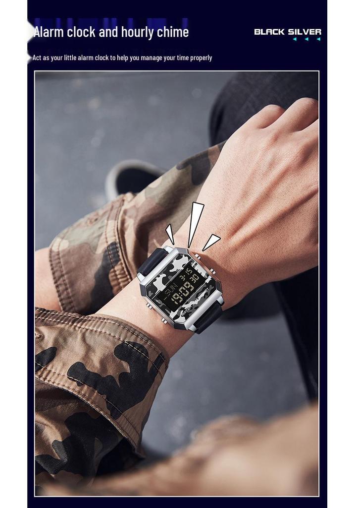 Sanda Men's Tactical Alarm Clock Camouflage Sports Wristwatch