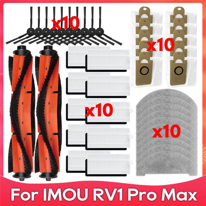 

A65T-Vacuum Cleaner Parts For IMOU RV1 Pro/RV1 Pro Max Brush Dust Bag Hepa Filter Mop Cloths Household Cleaning Replacement Part