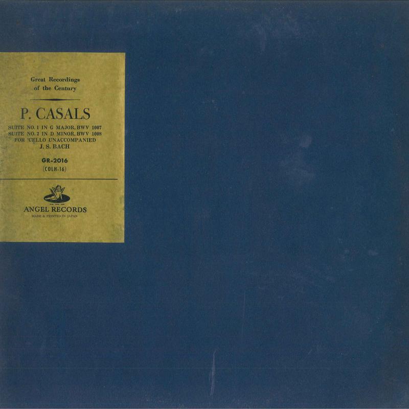 

LP Record PABLO CASALS - J.s.bach Suite No.1 In G Major, Bwv GR2016 ANGEL - Japan Obi Classical Used