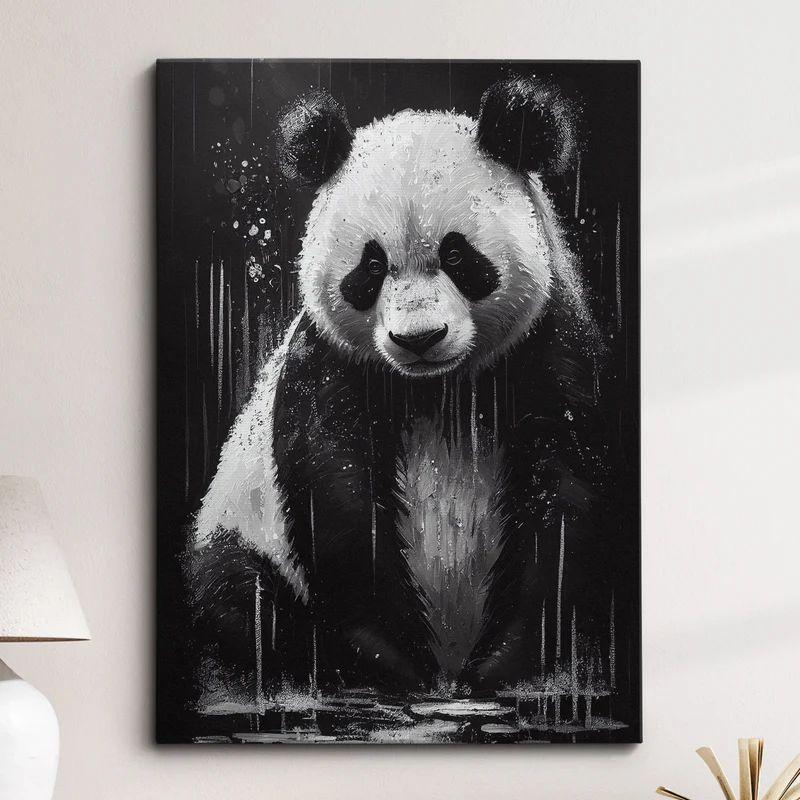 Tapestry panda black and white animal 75x100 чёрный