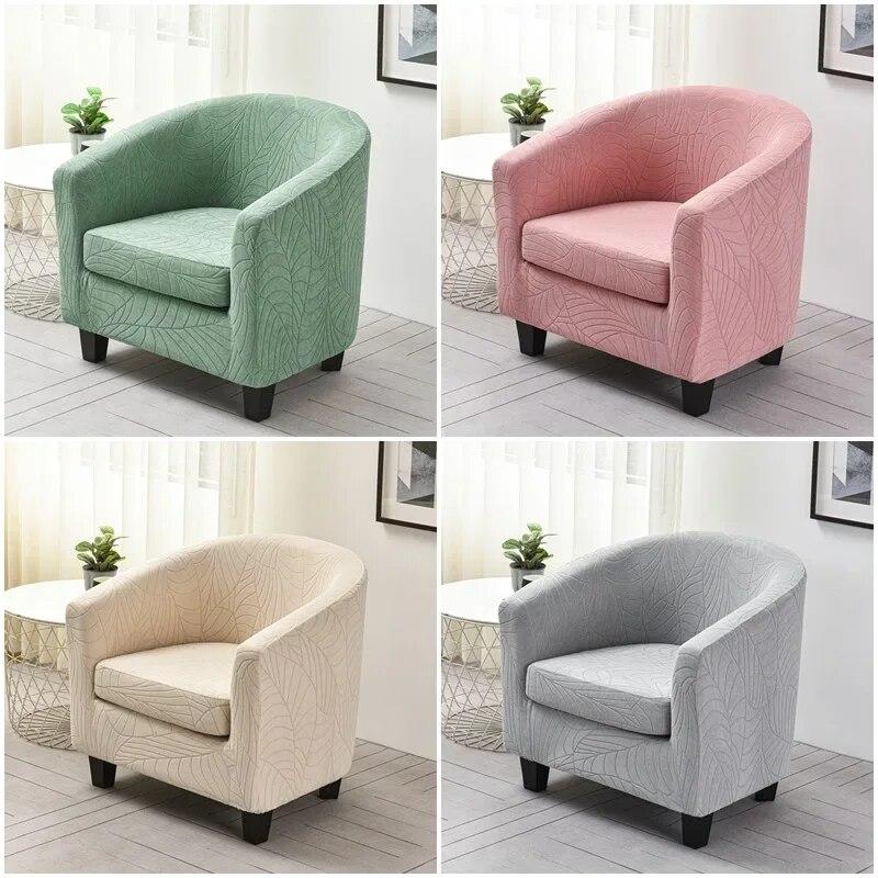 Jacquard Elastic Club Bath Tub Armchairs Chair Covers Stretch Single Sofa Slipcover Couch Cover for Bar Counter with Seat Covers