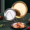 Fruit Cake Dish Round Plate Stainless Steel Spit Bone Dish Dining Table Garbage Plate Household Snacks Fruit Plate
