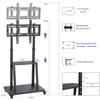Tall TV Cart Mobile TV Stand Adjustable Large Floor TV Stand Load Capacity 40kg
