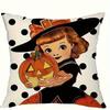 Spooky And Festive Halloween Pillowcases: Cat, Witch, And Happy Halloween Designs Sofa Cushion Cover Gift