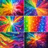 Colorful Photography Backdrop Tie Dye Heart Glitter Star Neon Banner LGBT Pride Parade Party Decoration Background Supplies