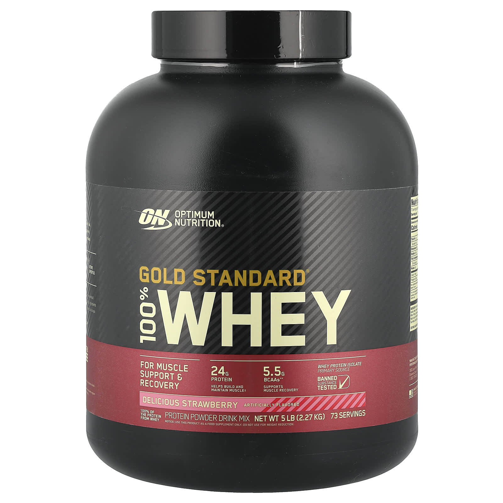 

Gold Standard 100% Whey, Delicious Strawberry Flavor, 2.27Kg(5Lbs)