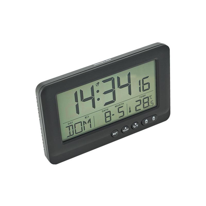 Minimalist Digital Alarm Clock With Temperature Calendar For Bedroom Use Black