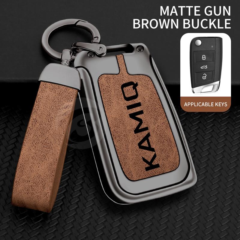 Zinc Alloy Car Key Cover Case Holder Shell Protector for Skoda Kamiq Keyless Keychain Bag Interior Accessories Car-Styling