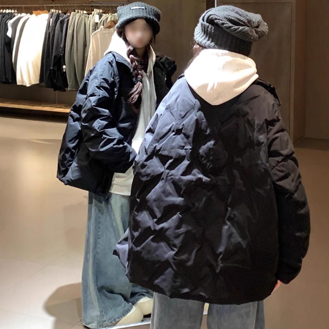 

Женская ретро стеганая хлопковая куртка с подкладкой - Элегантное, уютное, толстое зимнее пальто XL чёрный