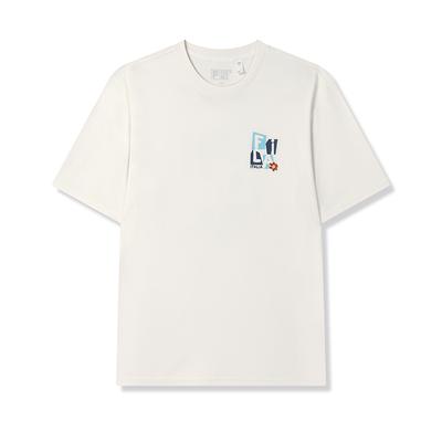 Fila Camiseta Original Solta Confortável Versátil Gola Redonda Manga Curta Tops Unissex Branco Vapor F51M529115F-IV
