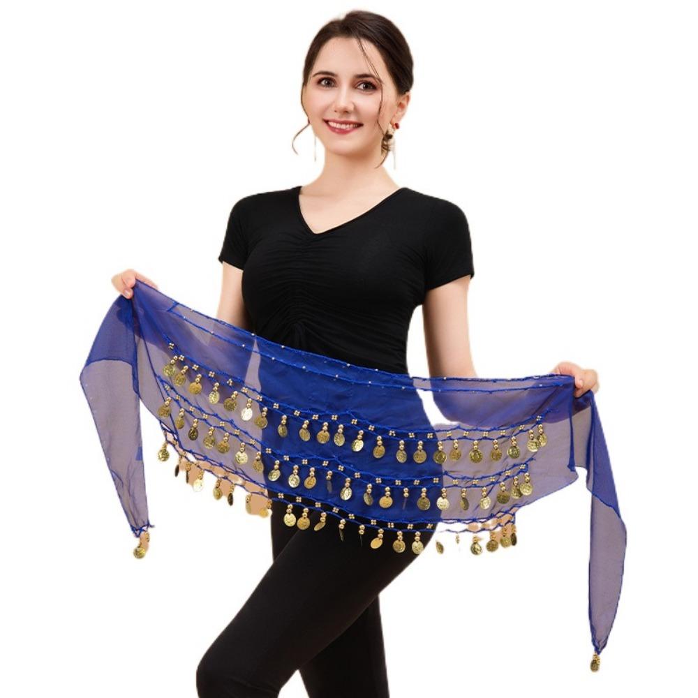 Gold Color Coins Bellydance Waist Chain Three Layers Dancing Waist Belt  Indian Dance