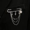 Metal Chain Tassel Chain Pin Butterfly Design Lapel Pin Chain Pendant Brooches  Wedding Party