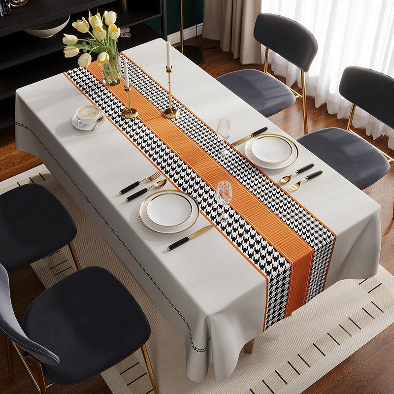 High-end Light Luxury Tablecloth Waterproof, Oil-proof, Anti-scalding and Wash-free PVC Simple Tablecloth Coffee Table Mat